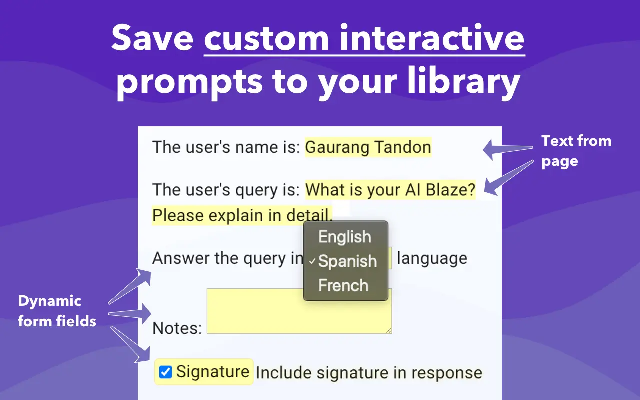 Use dynamic prompts