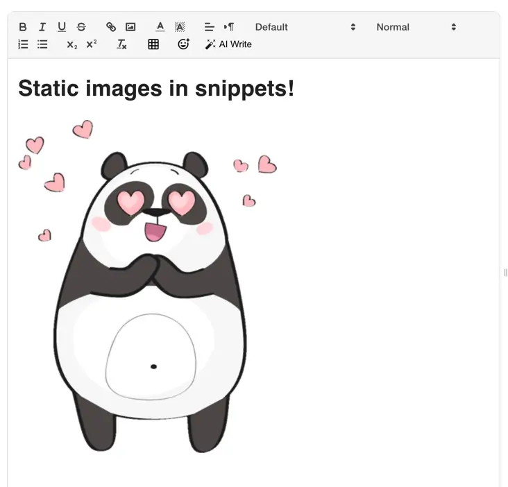A snippet using an image as part of the text